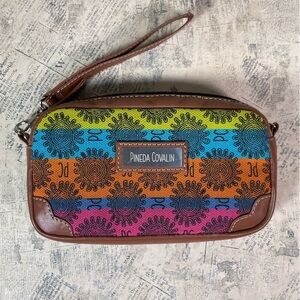 Pineda Covalin Wristlet Bag Mexican Designer Printed Clutch Zip Pouch Purse
